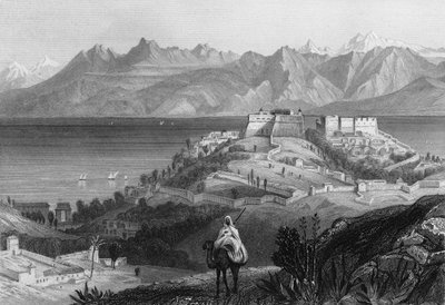 Vista de Candel y la Cadena del Atlas en el siglo XIX, ciudad tomada por el ejército francés en 1833, en "L