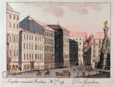 Vista de la Plaza Graben en Viena de Unknown artist