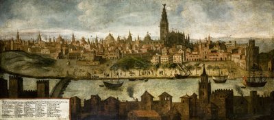 Vista de Hispalis (Sevilla), Anónimo. Óleo sobre lienzo, medidas : 108x242 de Unknown artist