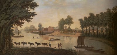 Vista de Shepperton en el río Támesis de Unknown artist
