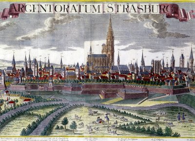 Vista de Estrasburgo alrededor de 1770 con su catedral de Unknown artist