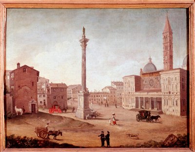 Vista de la Basílica de Santa Maria Maggiore en Roma Acuarela anónima. Siglo XVIII Roma, Museo di Roma de Unknown artist