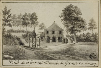 Vista del manantial mineral en Geronstere de Unknown artist
