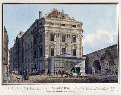 Vista del Teatro Nacional de la Corte en Viena en el siglo XIX de Unknown artist