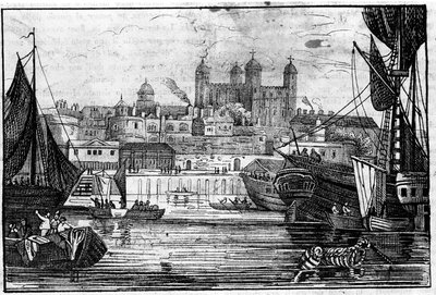 Vista de la Torre de Londres y el Támesis a finales del siglo XVIII Grabado de Unknown artist