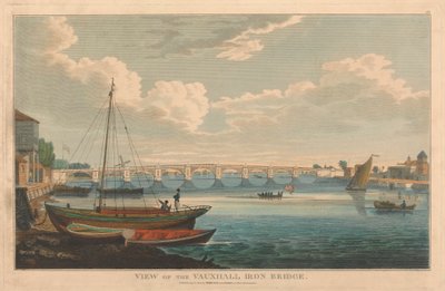 Vista del puente de hierro de Vauxhall de Unknown artist