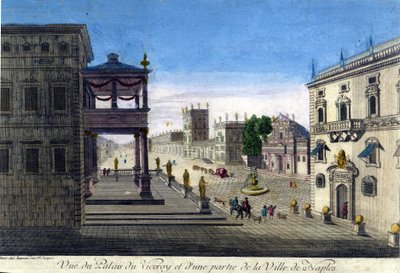 Vista del Palacio del Virrey y parte de la ciudad de Nápoles en 1760 de Unknown artist