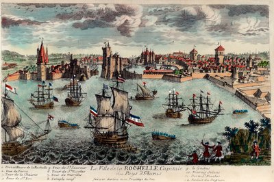 Vista de la ciudad y puerto de La Rochelle, Francia de Unknown artist