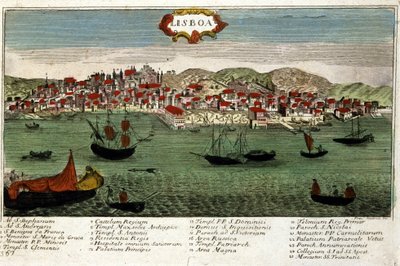 Vista de la ciudad de Lisboa en Portugal a finales del siglo XVIII de Unknown artist