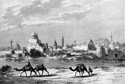 Vista de la ciudad de Mosul en el Tigris en Irak. de Unknown artist