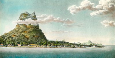 Vista de la isla de Bora Bora en la actual Polinesia Francesa. Grabado del siglo XVIII. Colección privada de Unknown artist