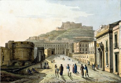 Vista de la strada del molo y el Castel Sant