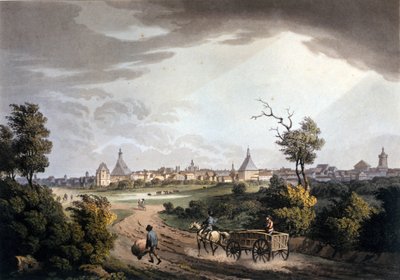 Vista de los alrededores de la ciudad de Leipzig en Alemania alrededor de 1820. de Unknown artist