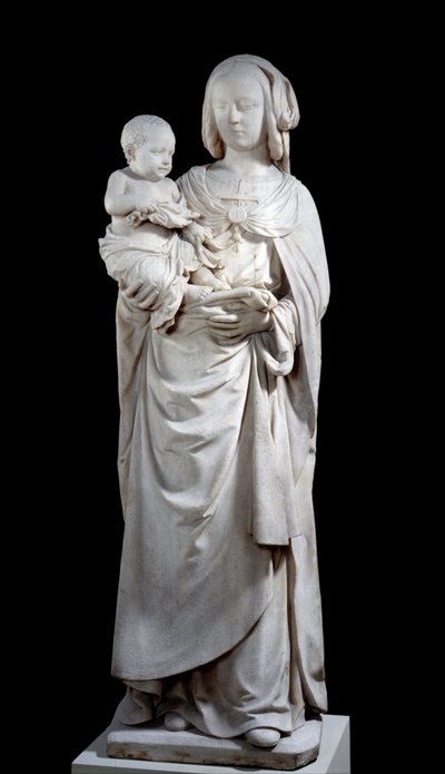 Virgen y Niño llamada la Virgen de Olivet. Escultura en alabastro. Del Château de Couasnon (Olivet). París, Museo del Louvre de Unknown artist