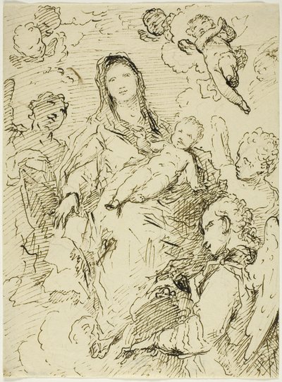 Virgen con el Niño y ángeles de Unknown artist