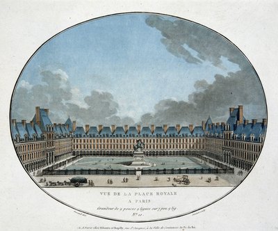 Vista de la Place Royale en París (Place des Vosges) de Unknown artist