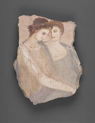 Fragmento de pared con dos mujeres de Unknown artist