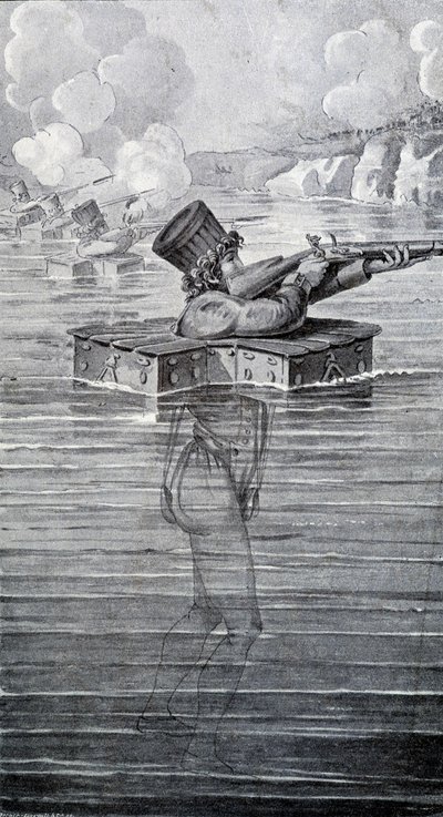 Traje de guerra del siglo XIX. Grabado del siglo XIX de Unknown artist