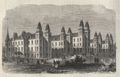 Hospital de Emigrantes de la Isla Ward - Estado de Nueva York - Establecimiento de la Comisión de Emigración - Grabado en “El Universo Ilustrado” de 1869 de Unknown artist