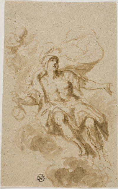 Guerrero sentado en las nubes de Unknown artist