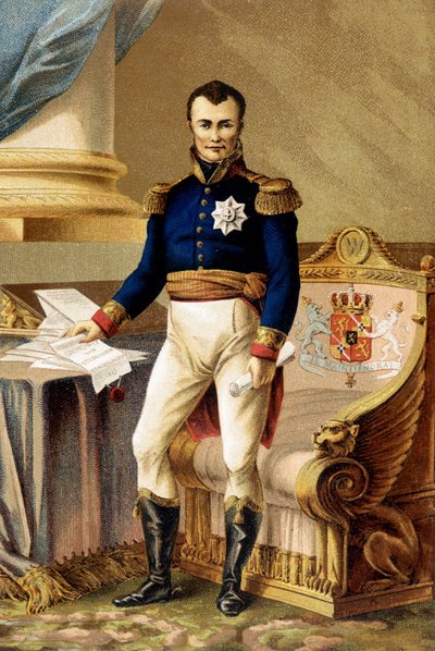 Guillermo I de los Países Bajos (1772-1843) con la Constitución de 1815 de Unknown artist