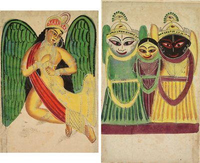 Winged Apsara with a Horn (recto); Jagannatha Trio (verso) de Unknown artist