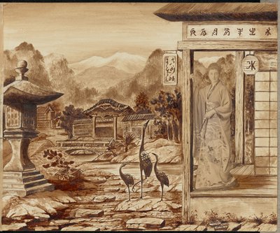 [Mujer en un ambiente japonés] de Unknown artist