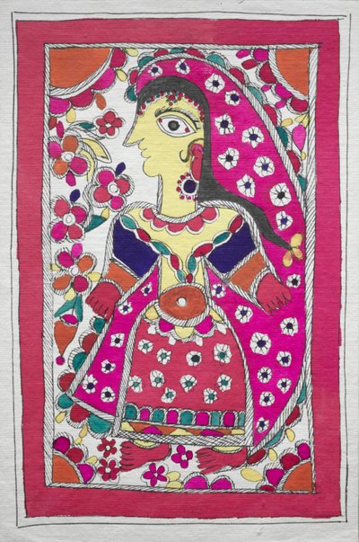 Mujer de perfil mirando a la izquierda (por mujer pintora) de Unknown artist