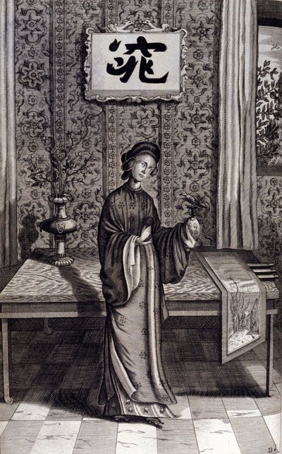 Mujer de la nobleza china. “De China Monumenta” de Athanasius Kircher (1601 - 1680), jesuita, orientalista y erudito alemán, Ámsterdam 1667 de Unknown artist