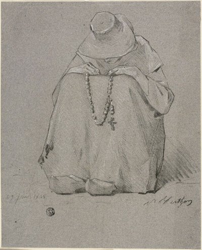 Mujer con rosario de Unknown artist
