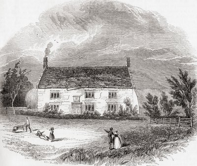 Woolsthorpe Manor, Woolsthorpe-by-Colsterworth, Lincolnshire, Inglaterra, de Old England: A Pictorial Museum, pub. 1847 de Unknown artist