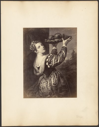 [Obra realizada a partir de "Muchacha con bandeja de frutas" de Tiziano] de Unknown artist