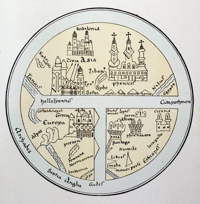 Mapa mundial de un manuscrito de Leipzig del siglo XI de Unknown artist