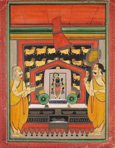 Worship of Dvaraka Nathji at Kankroli de Unknown artist