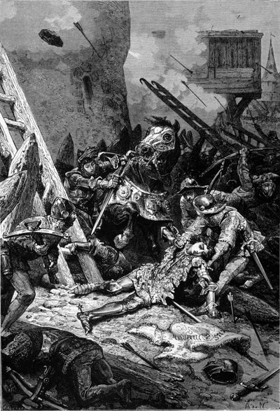 Juana de Arco herida se quita la flecha que la tocó de Unknown artist