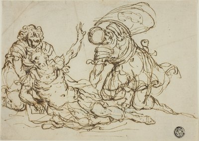 Guerrero herido y dos compañeros de Unknown artist