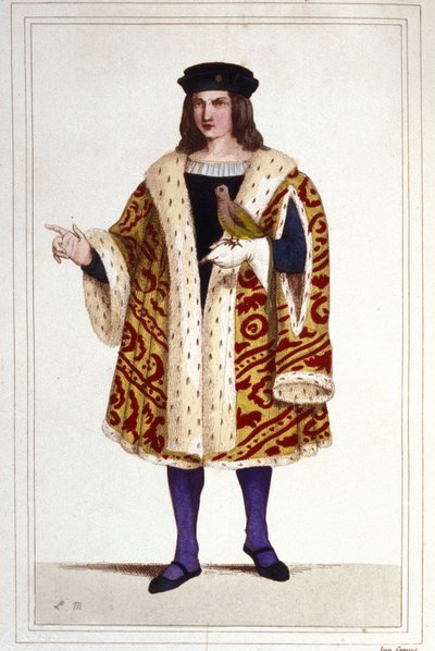 Retrato de Guillaume de Montmorency (ca. 1453 - 1531) grabado de 1830. de Unknown artist