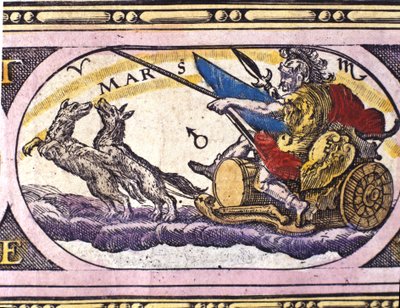 Representación del dios Marte. Grabado del siglo XVII de Unknown artist