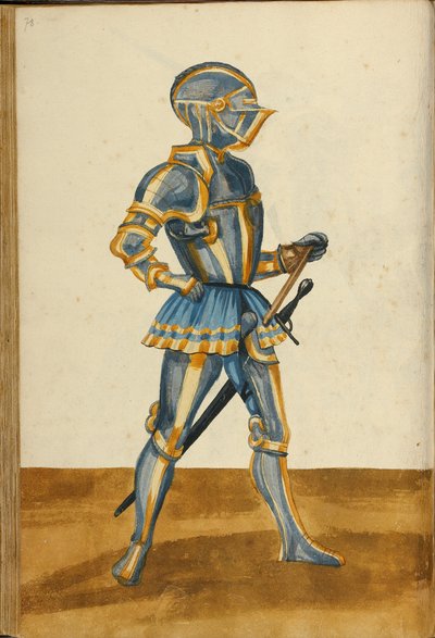 Un hombre con armadura de Unknown artist/maker