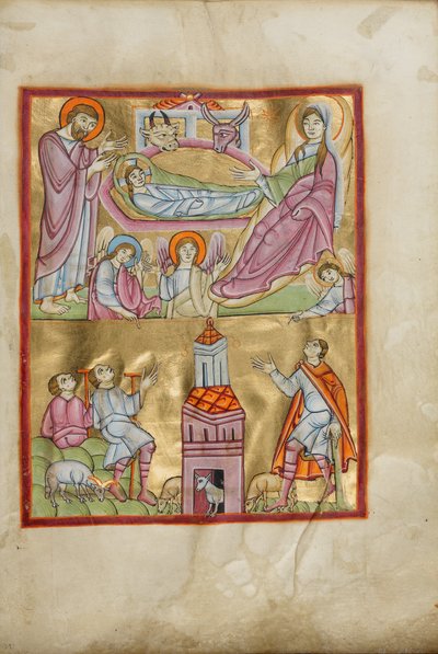La Natividad y la Anunciación a los pastores de Unknown artist/maker