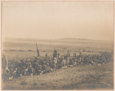 12º Batallón Sudanés esperando el ataque de los Derviches, Omdurman, 2 de septiembre de 1898 de Unknown