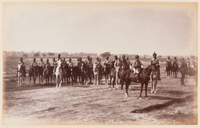 7º Regimiento de Caballería de Bengala, durante el Campamento de Ejercicio de Delhi de Unknown photographer