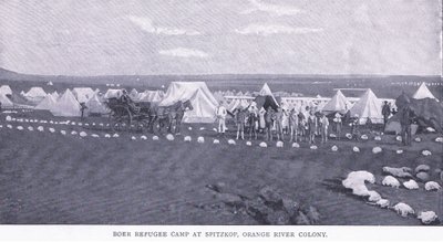 Campo de refugiados bóer en Spitzkop, colonia del Río Orange, de Después de Pretoria: La Guerra de Guerrillas publicado por Harmsworth Bros Limited de Unknown photographer