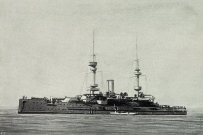 Acorazado inglés Ocean, hundido durante la batalla de los Dardanelos el 18 de marzo. de Unknown photographer