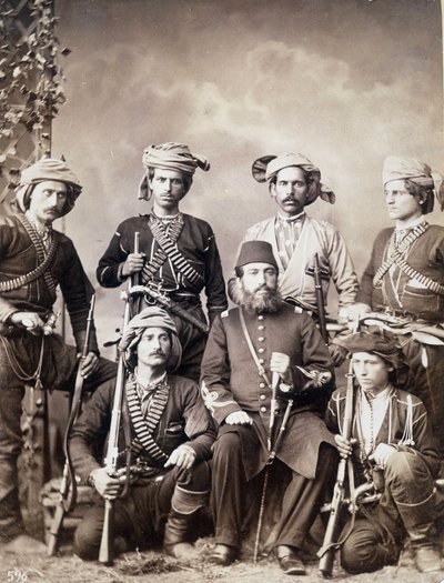 Guerreros georgianos de Batum (o Batumi) ciudad de Georgia, capital de Adjaria de Unknown photographer