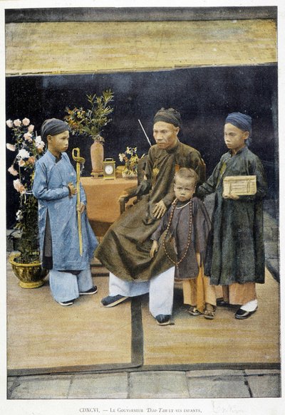 Gobernador Dao Tan y sus hijos, c. 1895, “Around the World”, finales del siglo XIX de Unknown photographer