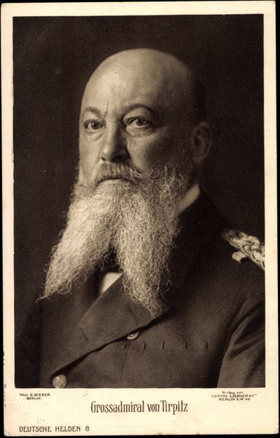 Gran Almirante Alfred von Tirpitz, Retrato, Liersch de Unknown photographer