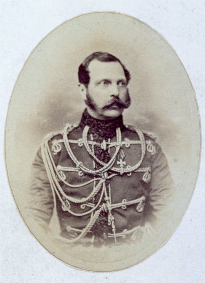 Retrato de medio cuerpo del zar ruso Alejandro II de Unknown photographer