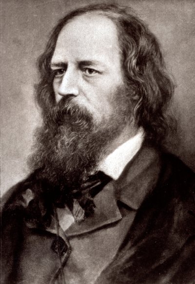 Retrato de medio cuerpo del célebre poeta inglés Alfred Tennyson de Unknown photographer