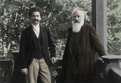 Johannes Brahms (1833-1897) con Johann Strauss (1825-1899) de Unknown photographer